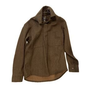 H&M Relaxed Fit Brown Wool Blend Shirt Jacket - Size Small